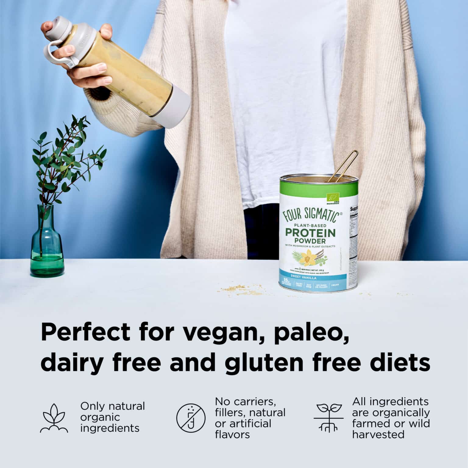 Plant-Based Protein with Mushrooms – Sweet Vanilla - Image 3