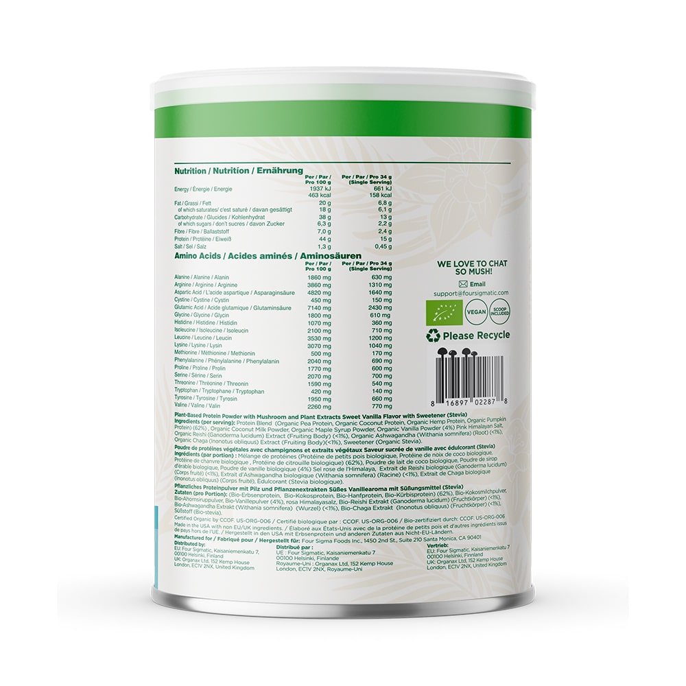 Plant-Based Protein with Mushrooms – Sweet Vanilla - Image 2